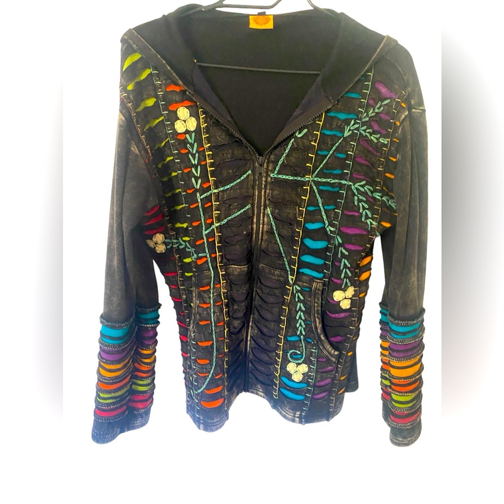 Karma Circle Cotton Nepalese Zip Up Hoodie/Jacket